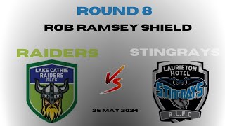 HASTINGS LEAGUE  LAURIETON STINGRAYS V LAKE CATHIE RAIDERS  ROUND 8 [upl. by Annahsat]