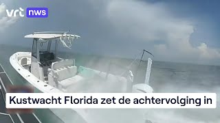 Hulpsheriff springt in volle vaart naar op hol geslagen bootje op zee [upl. by Hisbe232]