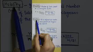 Molarity Molality Normality Concentration Terms  Chapter1 Solutions Class12 Chemistry shorts [upl. by Nelda]