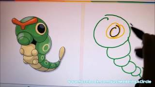 45 Second Pokemon Drawing  Caterpie [upl. by Ydissak377]