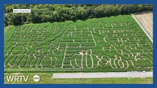 Dull’s Tree Farm creates Peanuts themed corn maze [upl. by Nell657]