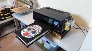 Epson P600 Nikko DTG Printing On Dark TShirt [upl. by Netsoj]