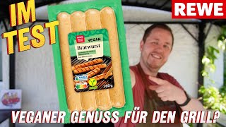 REWE Beste Wahl Vegane Bratwurst Stadionwurst im Test [upl. by Zerep]