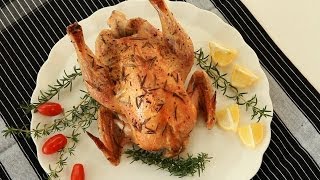 Rezept Brathähnchen mit Rosmarin und Zitrone im Backofen [upl. by Nitza]