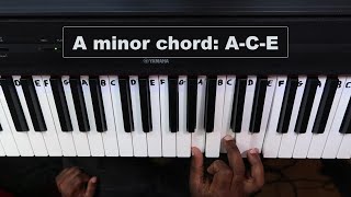 How to Play the A Minor Chord on Piano [upl. by Mccreery]