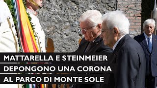 I Presidenti Mattarella e Steinmeier depongono una corona a Marzabotto [upl. by Tuinenga]