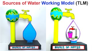 sources of water working model tlm for science exhibition project  science drawing academy [upl. by Adnilahs]