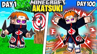 I Survived 100 Days as the AKATSUKI in Minecraft [upl. by Tnahsin55]