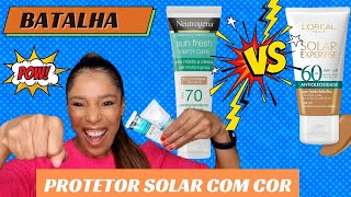 BATALHA DE PROTETOR SOLAR COM COR NEUTROGENA SUN FRESH DERM CARE X SOLAR EXPERTISE LOREAL [upl. by Cormac]