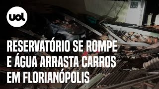 Reservatório se rompe e água causa destruição em Monte Cristo em Florianópolis vídeo mostra local [upl. by Jecon]