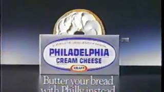 Philadelphia Cream Cheese Commercial  Spread Butter Kraft 1989 [upl. by Etnaihc450]