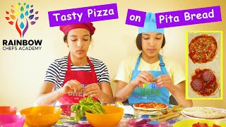 Pizza on Pita Bread Recipe Easy For Kids [upl. by Ardnauq]