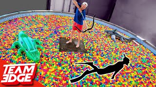 Shoot the Person Swimming in the Ball Pit  10000 Play Balls in a Pool [upl. by Jola]