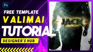 Valimai Title Template Edit  Free Download  Photoshop [upl. by Qifar]