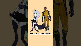 Loona  Wolverine Mix 💛💙 helluvaboss helluvaloona wolverine deadpool3 fanart drawing [upl. by Lucilla]