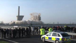 Demolition of the Cooling Towers at the Richborough Power Station 11th March 2012 [upl. by Labaw]