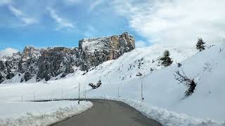 Discesa dal Passo Giau innevato [upl. by Vasilis]