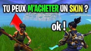 Jai demandé à des quotINCONNUSquot de MACHETER mon PREMIER Skin sur Fortnite [upl. by Leal]