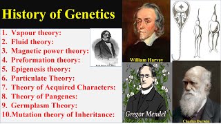 History of Genetics  Preformation  Epigenesis  Germplasm theory  Pangenes Mutation theory [upl. by Adekan]