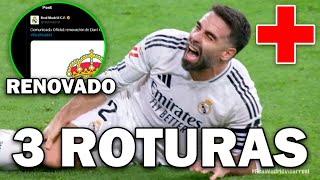 CARVAJAL TIENE 3 ROTURAS EN LA RODILLA Y SERÁ BAJA TODA LA TEMPORADA  EL MADRID RENUEVA A CARVAJAL [upl. by Uriah]