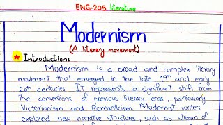 Modernism  A literary movement ENG205 4thsememster pu [upl. by Aminta]