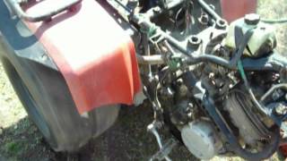 salvage yard find 1985 Honda big red 250 engine stuck in gear [upl. by Einnad]