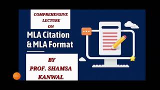 MLA CITATION amp FORMATBS ENGLISH LITERATUREBILINGUAL ILLUSTRATIONPROF SHAMSA KANWAL [upl. by Robaina]