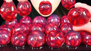 ASMR EDIBLE WATER BOTTLE POMEGRANATE GIANT POPPING BOBA NO PLASTIC HOW TO MAKE BOBA EATING SOUNDS [upl. by Cocke]