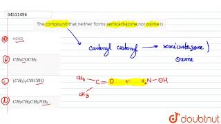 The compound that neither forms semicarbazone nor oxime is [upl. by Zed]