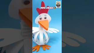 easy kids craft  paper chicken 🐓 shorts yt youtubeshorts trending craft easycraft viral [upl. by Goldsmith]