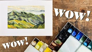 Painting the Blue Ridge Mountains in Watercolour  Step by Step Tutorial [upl. by Pacificas8]