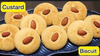 How to Make Bakery Style Cookies  Custard Biscuits Recipe Homemade [upl. by Samp]