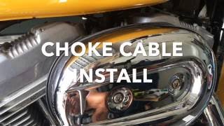 How to Harley Davidson Sportster Choke cable install [upl. by Odlabso550]