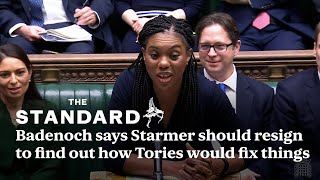 PMQs Badenoch says Starmer should resign to find out how Tories would fix things [upl. by Annahsad]