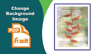 How to change background image in a pdf file in Foxit PDF Editor [upl. by Ztnahc]