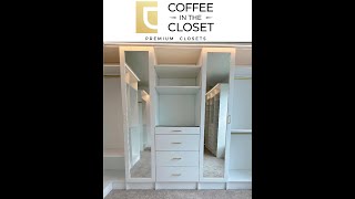 Double Mirror Doors with overhead LED Light  Coffee In the Closet [upl. by Arhaz]