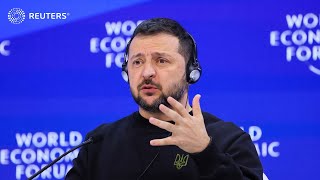 Zelenskiy calls for unity against Putin in Davos speech  REUTERS [upl. by Eornom]