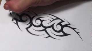 How To Create a Hidden Tribal Name Tattoo Design [upl. by Ameerahs]