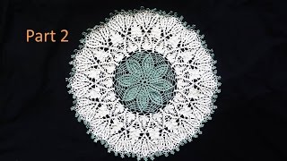 Cluster Stitch Doily Crochet Tutorial Part 2 [upl. by Kcired]