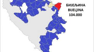 Republika Srpska  NEVEROVATNO  gradovi i opštine po broju stanovnika [upl. by Atilegna]