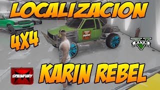 GTA V ONLINE Localizacion de todoterreno 4x4 KARIN REBEL Camioneta tuning  Coches secretos amp Raros [upl. by Imeka18]