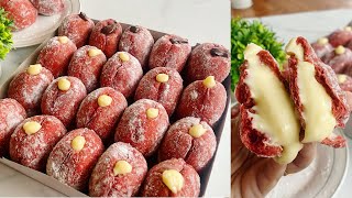 TANPA CREAM CHEESE VLA NYA ENAK BANGET MINI BOMBOLONI RED VELVET [upl. by Ayela140]