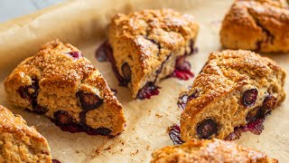 Eggless Blueberry Scones with Whole Wheat Flour [upl. by Hardie]