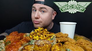 WINGSTOP ASMR MUKBANG I GARLIC PARM amp MANGO HABANERO TENDERS CHEESE FRIES amp CORN [upl. by Tosch]