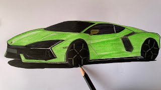 How To Draw Lamborghini  Car Drawinglamborghini drawing art [upl. by Brenza]