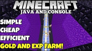 Minecraft Efficient AFK GOLD And Experience Farm Tutorial Xbox PS4 PC Switch [upl. by Doe]