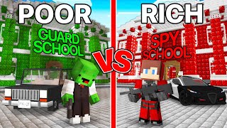 Mikey GUARD vs JJ SPY School in Minecraft Maizen [upl. by Gurney855]