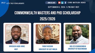 COMMONWEALTH MASTERS AND PHD SCHOLARSHIP 20252026 [upl. by Mulloy]