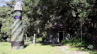 Carrabelle man builds mini house using 6000 glass bottles [upl. by Reilamag]