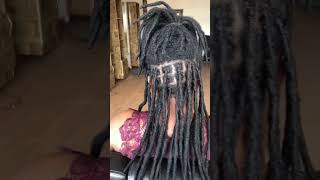 How I do my relocking rihanna locsextensions hairstyle naturalhair locs dreadlocks [upl. by Synn]